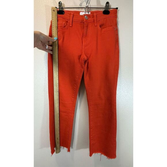 Current/Elliott "The Kick Jean" Fiery Red Cropped Ankle Jeans Women’s Size 25 - Picture 8 of 13